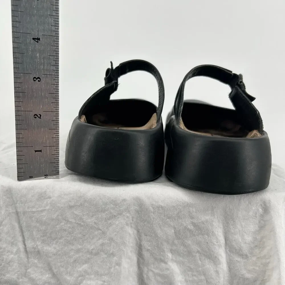 Women's Black Leather Birkenstock Tatami Mary Jane Bow Slip On Clogs EU 36 US 5
